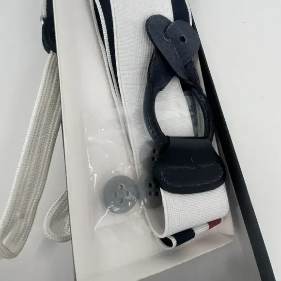 Brooks Brothers Black Fleece Suspenders Blue White Red Silver Adjusters NEW
